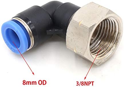 CEKER 8mm do 3/8 Npt muški ženski konac koljeno ravne aviokompanije pritisni za povezivanje okova Vazdušni okovi