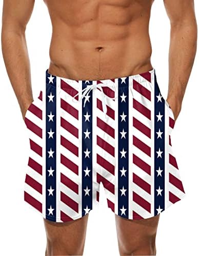BMISEGM Ljetne kratke kratke hlače za muškarce Muške modne casual Ljetni dan Nezavisnosti 3D Ispis MESH štampane