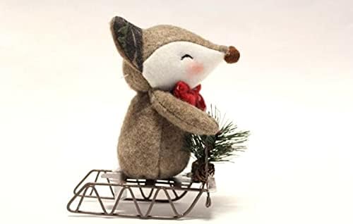 za 5,5 Plišani odmor Woodland Friends Raccoon Christmas Stonelop Holiday Decor Home Dekor Plakete