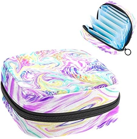 ORYUEKAN torba za odlaganje higijenskih uložaka, torbica za menstrualne čašice prijenosni higijenski ulošci torbe za odlaganje ženskih Menstruacijskih torbica za tinejdžerke Žene dame, Psyche Colored Line Art