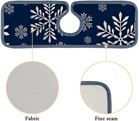 Kuhinjske prostirke za slavinu 4 komada apstraktne plave Božićne pahuljice slavina za sudoper za umivaonik