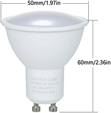 XIXIAN 5w Wi-Fi Smart Bulb Dual Mode Bijela & RGB 16 miliona boja GU10 Smart Lamp APP daljinska kontrola