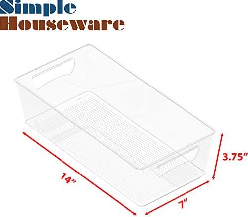SimpleHouseware 4PK l veličina kuhinjske kante za smeće, 14 x 7 x 3,75, jasno