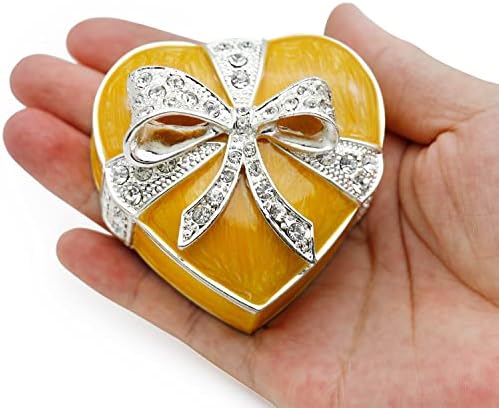 Vintage Heart Shape Bowknot kutija za nakit od metalne legure prstenaste Trinket kutija za odlaganje za