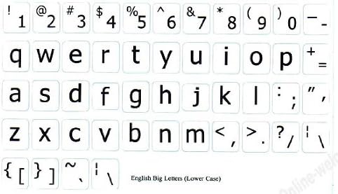 Engleske Američke naljepnice za tastaturu sa velikim slovima sa netransparentnom bijelom pozadinom za Desktop