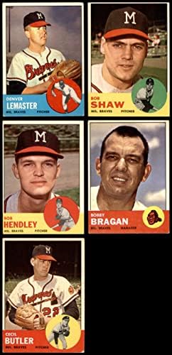 1963. TOPPS Milwaukee Braves u blizini Team Set Milwaukee Braves Vg / Ex + Hrabre