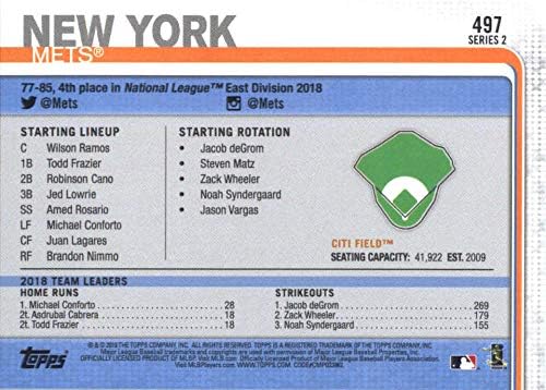 2019 TOPPS 497 Citi polje New York Mets Baseball Card