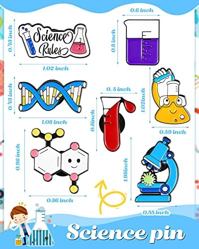 14 kom naučni Set emajliranih igala za djecu slatka Kawaii laboratorija emajlirane igle crtani naučnici
