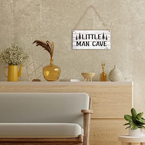 5& 34; x10 & 34; Little Man pećina Drvo znak, rasadnik dekor za dječake, prirodni beba soba zid dekor,