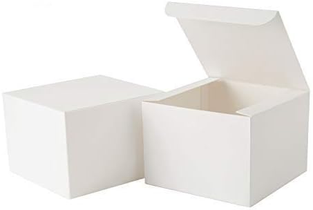GEFTOL Poklon kutija 50 pakovanja 5 x 5 x 3,5 inča preklopna kutija Papirna Poklon kutija kutija za djeveruše prijedlog kutija za svadbenu rođendansku zabavu Božić（Bijela）