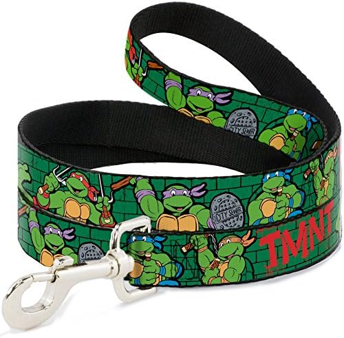 Povodac za pse Ninja Turtles Group Pose2 TMNT zid od zelene cigle 6 stopa dugačak 0,5 inča širok