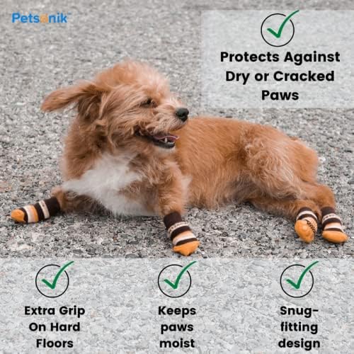 Petsonik protiv kliznih čarapa za pse set od 4 - Pet šapne štitiče pasa za pse za u zatvorenom podnim podnim