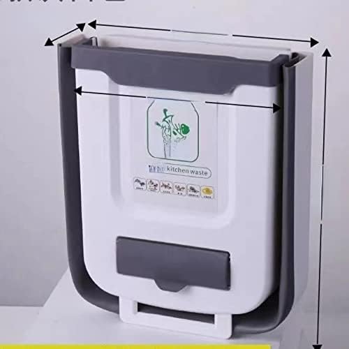 Na zidna sklopiva kanta za smeće klasifikacija vrata kuhinjskog ormarića za domaćinstvo kanta za smeće viseći papir na vozilu Bijela Siva [9L] bez kutije za smeće