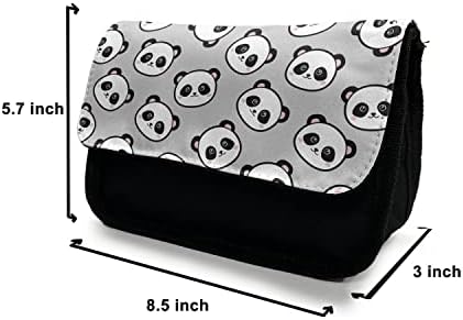 Lunadljiva panda, mala medvjeda umjetnost, olovka od tkanine s dvostrukim zatvaračem, 8,5 x 5,5, blijedo