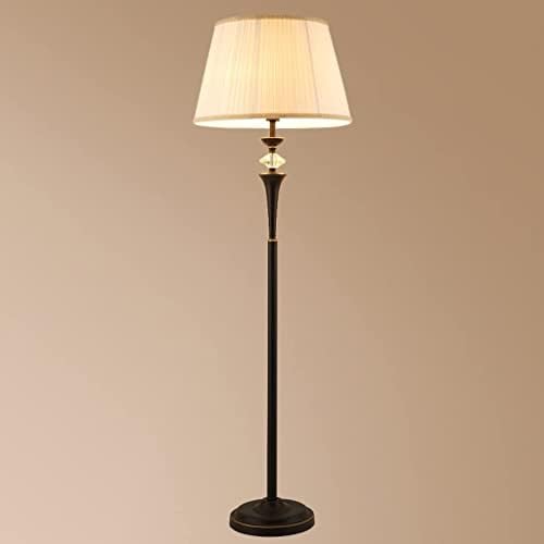 Podne lampe Stojeći vertikalne lampe Svijetli američki moderni stilska stabljika s kristalnom, tkaninom Lampshade,