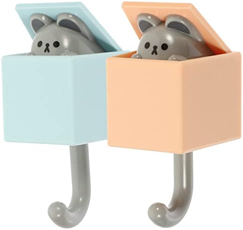 Zerodeko Cute Cat Zidne kuke 2pcs -A-boo ljepljive vješalice za ulaznice za ulazak životinja za kapute