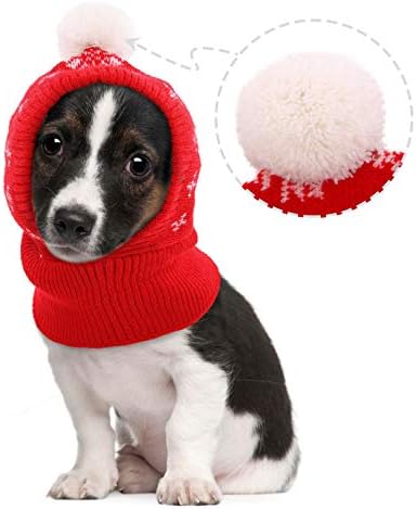 Pas Božićni šešir sa pompomom, kućni ljubimac božićni šešir za male / mačke, pas zimske šešire, božićne