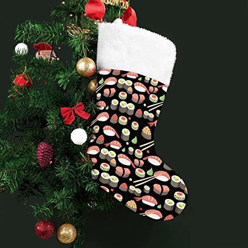 Japanska sušijska kuhinja personalizirana božićna čarapa Xmas kamin Porodični zabava Viseće ukrase