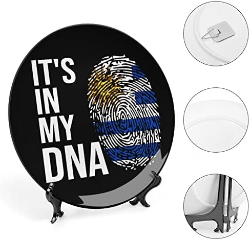 To je u mojoj DNK Urugvaj zastava ukrasna ploča okrugla keramička ploča koštana ploča sa zaslonom