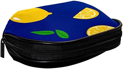 Toaletna torba, putna šminka kozmetička torba za žene muškarci, žuti limun na plavoj boji