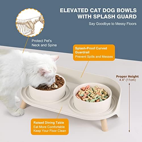 Posuda za mačke za hranu i vodu - zdjele za pse sa podignutim postoljem Set posuda za pseće mačke-dvostruka