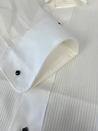 Omegatux Muška krila ovratnik Tuxedo majica s bowtie, 1/8 Pleata i konvertibilne manšete