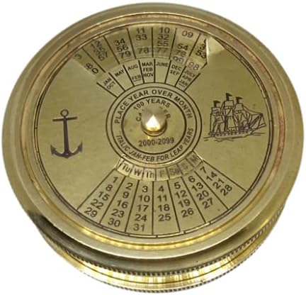 Vintage nautički antički pomorski mesingani kalendar Kompas ručno rađeni smjer Direct za kućni dekor