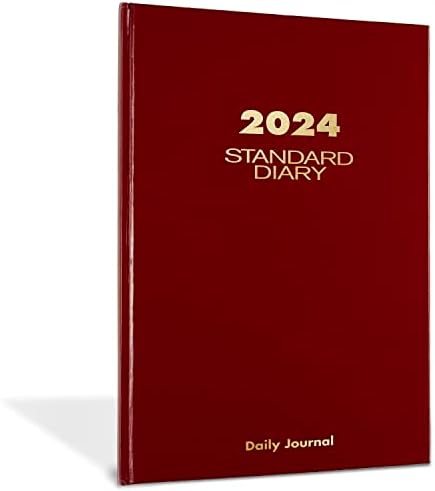 AT-GLANCE 2024 dnevnik / adresar, standardni dnevni dnevnik i adresar, 7-3 / 4 x 12, velika, crvena