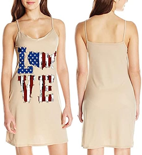 Dress Independence Sleeveless Stars Mini špageti remen Prints Summer Day Women Blazer Dress For Women