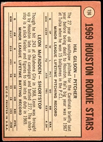 1969 TOPPS 156 Astros Rookies Hal Gilson / Leon McFadden Houston Astros Autentičan Astros