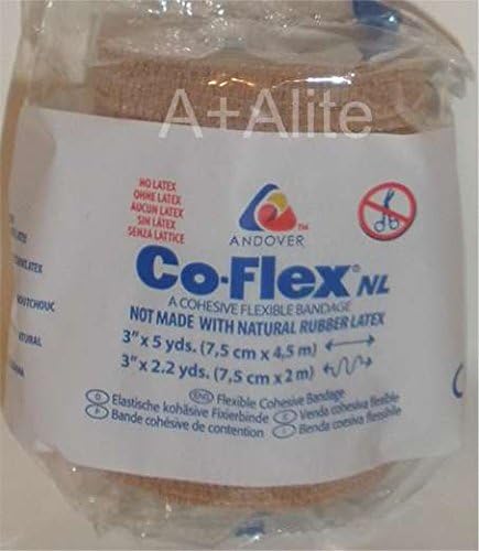 Andover Co-flex NL 3 X5YDS tan meso 3-pakovanje kohezivni fleksibilni elastični lateks Besplatni zavojni