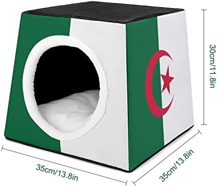 Kreveti za mačke sa zastavom Alžira za zatvorene mačke slatka kućica za kućne ljubimce sklopivi Hideaway