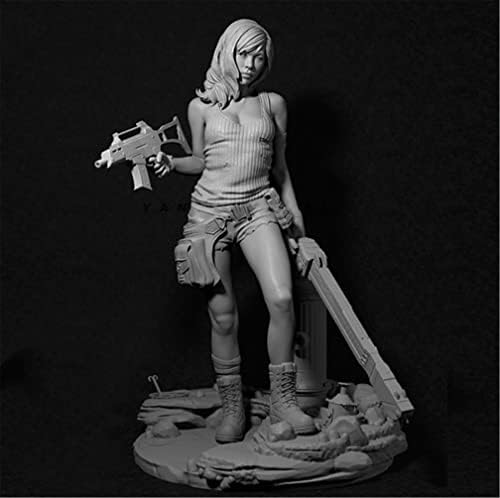 Goodmoel 75mm 1/24 Fantasy Agent ženski ratnik smola vojnik model Kit / Nesastavljeni i neobojeni minijaturni