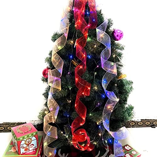 Božić dekoracija 2022 Božić Ribbon Fairy Lights Božić LED svjetla dvostruka traka žičana svjetla božićno drvo