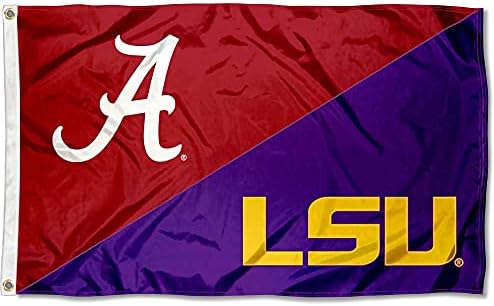 Alabama vs LSU Kuća podijeljena 3x5 zastava za rivalry Banner