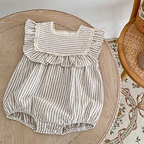 Ashmyova dečji devojke Ljetna ležerna haljina Kids Vintage ruffles Stripe Baby Rompers haljine