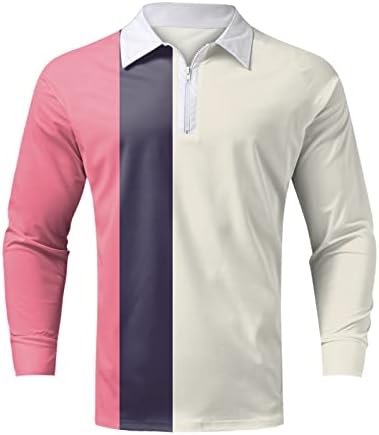 XXBR muške patentno majice, 2022 Nova muška majica Dugi rukav Patchwork Golf Tops Jesen Zip