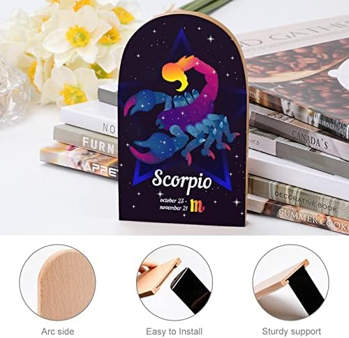 Scorpio Zodiac Constellation drvena Bookend za policu teške knjige Stand book Ends dekoracija kancelarijske