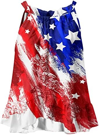 4. jula Torbi za košulje za žene Američka zastava Ljetne casual majice bez rukava Stripes TIE-DYE