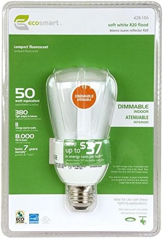 EcoSmart 50W ekvivalentna 2700k R20 CFL sijalica sa mogućnošću zatamnjivanja, meka Bijela