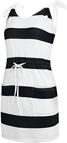 Ljetne haljine za žene 2023 haljina za zavoje na plaži V izrez džepovi bez rukava Halter Print Mini sarafani