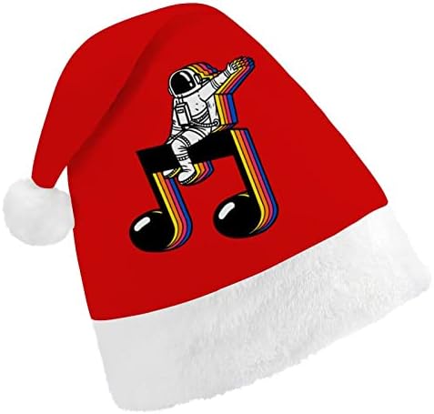 Svemirski Astronaut muzička nota Božićni šešir Santa Claus šeširi kratki plišani sa bijelim manžetama za muškarce žene Božić dekoracije za praznične zabave