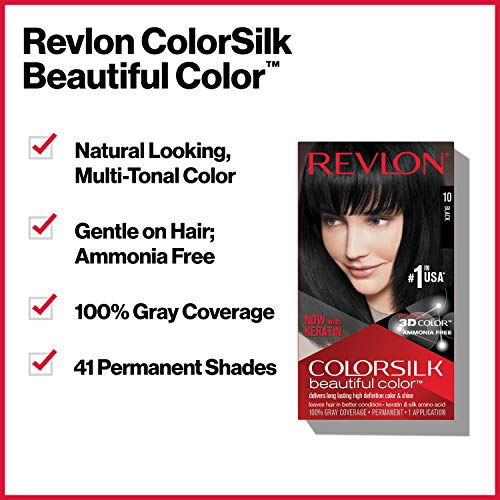 Trajna boja kose Revlon, trajna boja za kosu, Colorsilk sa sijedom pokrivenošću, bez amonijaka,