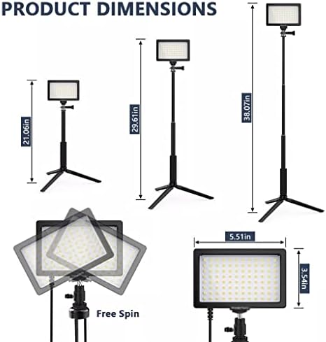 RBHGG LED video lampa za fotografiju dvobojna 3200-5600K zatamnjena Panel lampa sa stativom za šminkanje