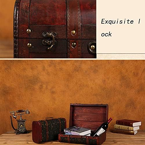 Xjjun Vintage kofer Vintage Storage Box kožni metalni šarki Zaokruženi dizajn Pogodan za fotografiju