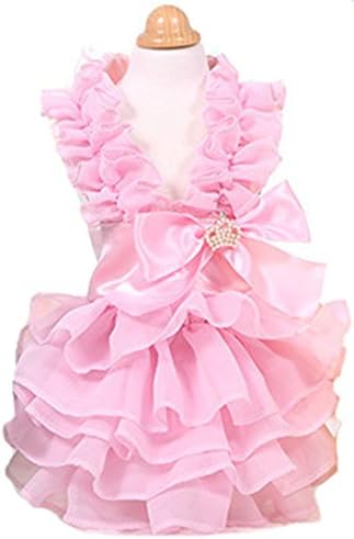 MaruPet Moda Slatko Štene Pas Ljubav Štampana Princeza Suknja Kućni Pas Plisirani Camisole Tutu Haljina Pink