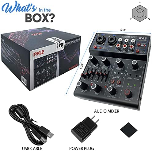 Pyle Professional Wireless DJ Audio Mixer-4-kanalni Bluetooth kontroler zvučni mikser, USB Audio interfejs,