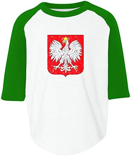 AMDESCO Poljska Grubob poljski polska bijela orao majicu Toddler Raglan
