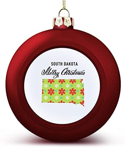 Južna Dakota Božić Ball Ornament, US State Map Ornament, Južna Dakota Ball Ornamenti viseća uspomena za