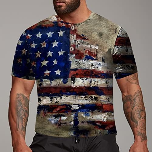 Bmisegm majice za ljetni trening za muškarce muške američke zastave Patriotski kratki rukav Dan nezavisnosti